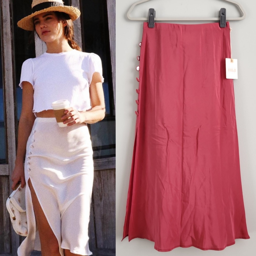 Stone Cold Fox Pink Midi Skirt